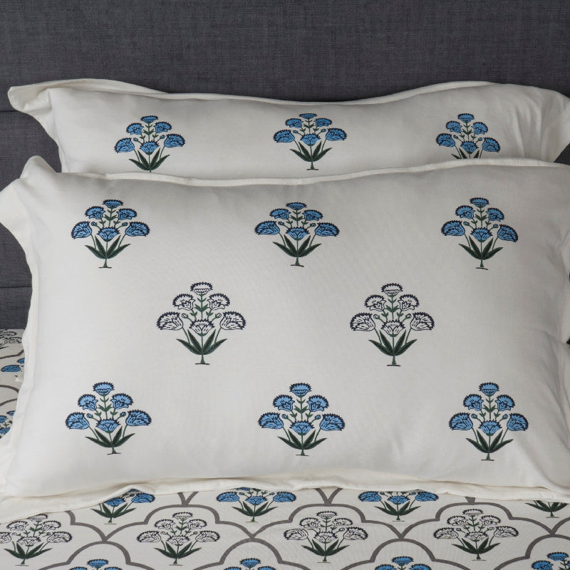 Bodycomfy 100% Cotton Hosiery King Size Fitted Bedsheet – Floral Handblock Print