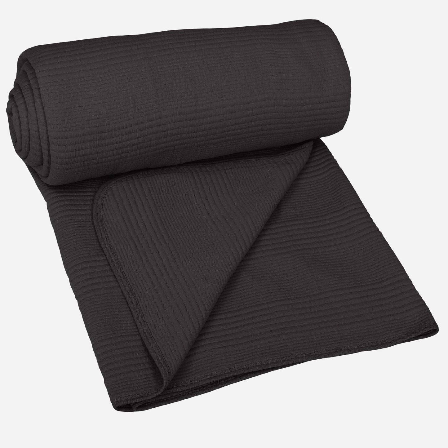 BodyComfy 100% Cotton Hosiery King-Size Fitted Bedcover – Minimalist Grid Texture Pattern