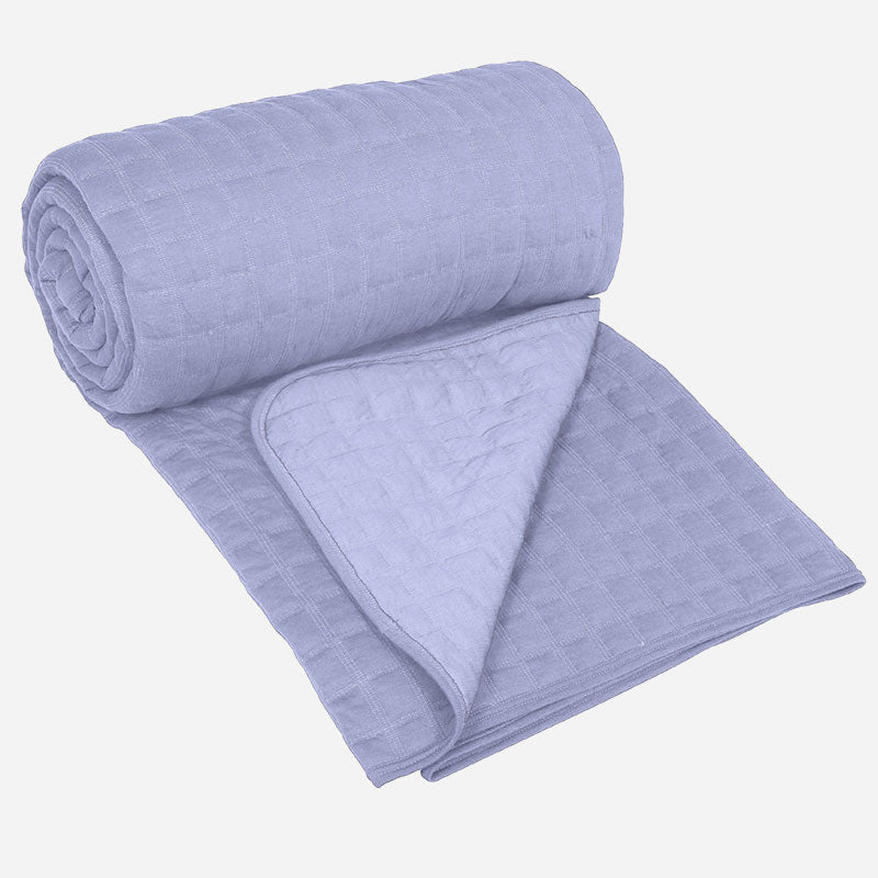 BodyComfy 100% Cotton Hosiery King-Size Fitted Bedcover – Square Block Embossed Pattern