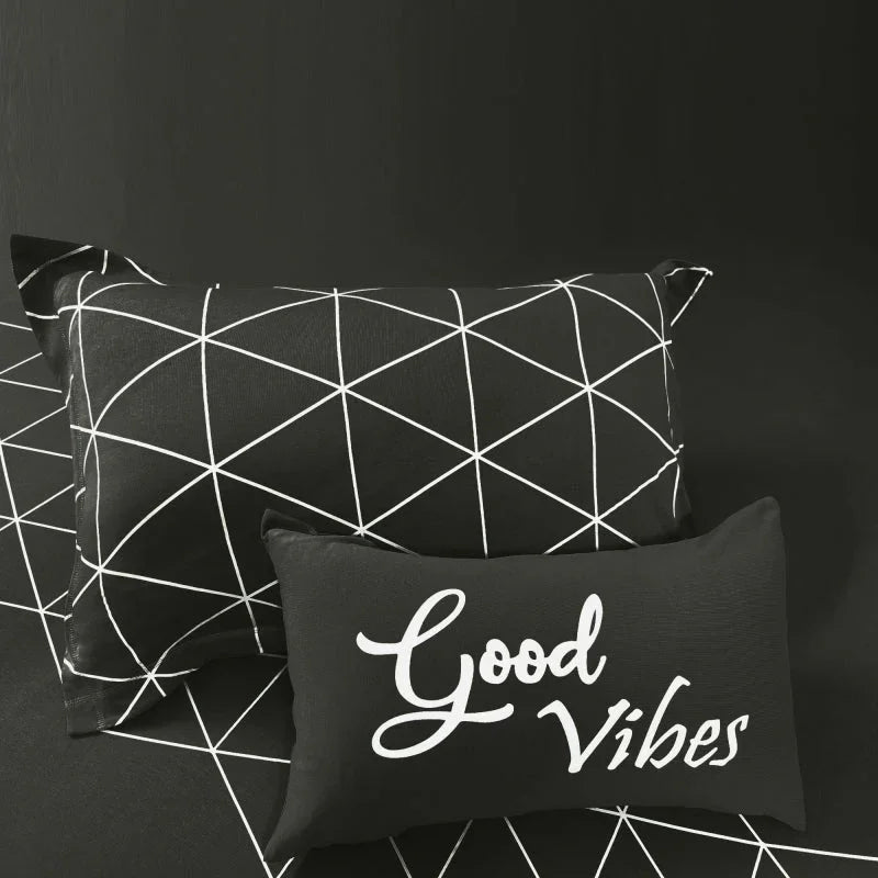 Bodycomfy 100% Cotton Hosiery King Size Fitted Bedsheet – Geometrical Panel Print - bodycomfyonline