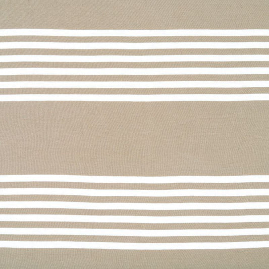 Bodycomfy 100% Cotton Hosiery King Size Fitted Bedsheet – Striped Design Beige
