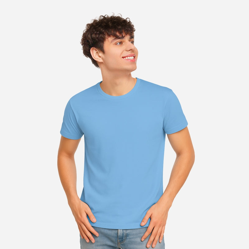 TESON Mens Tshirt Round Neck Half Sleeves - T.Blue