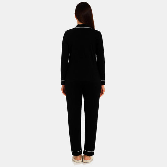 TESON Women Night Suit - Black - bodycomfyonline