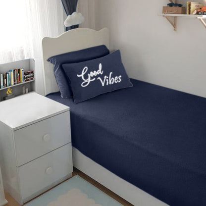 Bodycomfy 100% Cotton Hosiery Single Bed Fitted Bedsheet – Solid