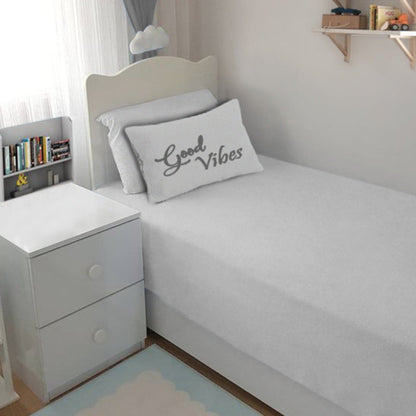 Bodycomfy 100% Cotton Hosiery Single Bed Fitted Bedsheet – Solid