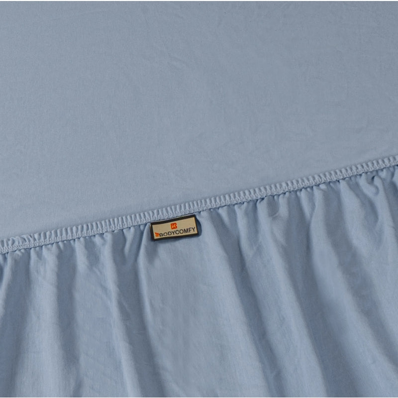 Bodycomfy 100% Cotton Hosiery Single Bed Fitted Bedsheet – Solid