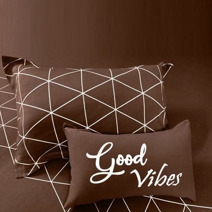 Bodycomfy 100% Cotton Hosiery Single bed Fitted Bedsheet – Geometric Print