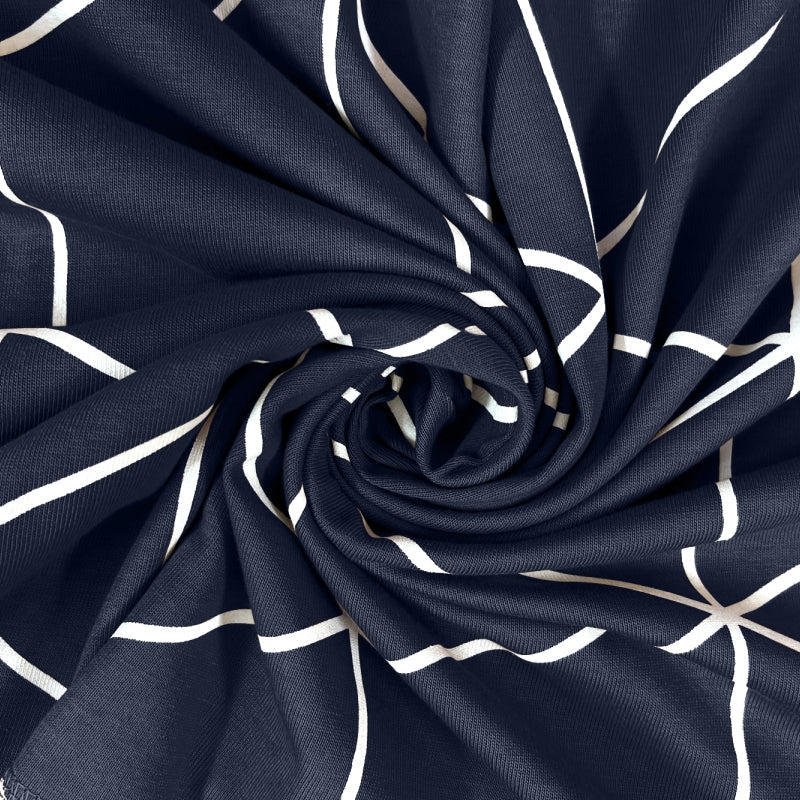 Bodycomfy 100% Cotton Hosiery Single bed Fitted Bedsheet – Geometric Print