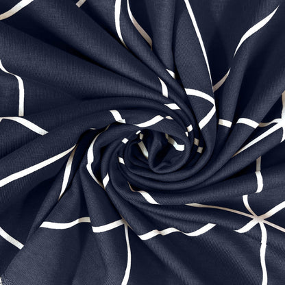 Bodycomfy 100% Cotton Hosiery Single bed Fitted Bedsheet – Geometric Print