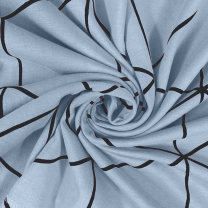 Bodycomfy 100% Cotton Hosiery Single bed Fitted Bedsheet – Geometric Print