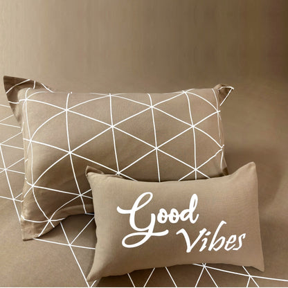 Bodycomfy 100% Cotton Hosiery Single bed Fitted Bedsheet – Geometric Print