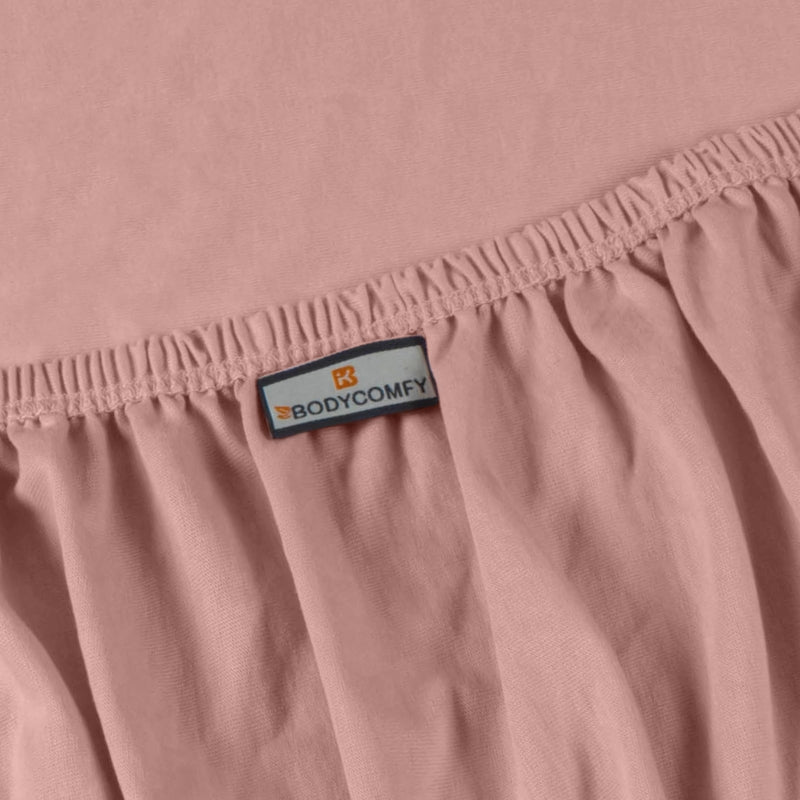 Bodycomfy 100% Cotton Hosiery Single Bed Fitted Bedsheet – Solid
