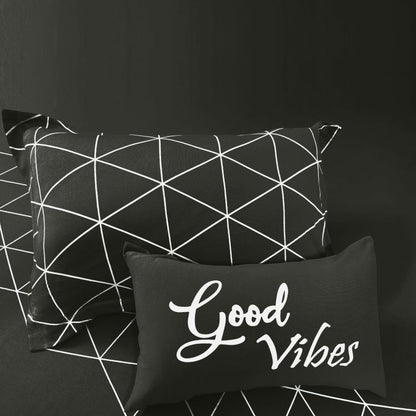 Bodycomfy 100% Cotton Hosiery Single bed Fitted Bedsheet – Geometric Print