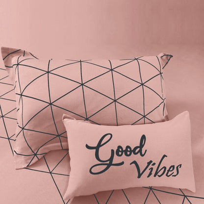 Bodycomfy 100% Cotton Hosiery Single bed Fitted Bedsheet – Geometric Print