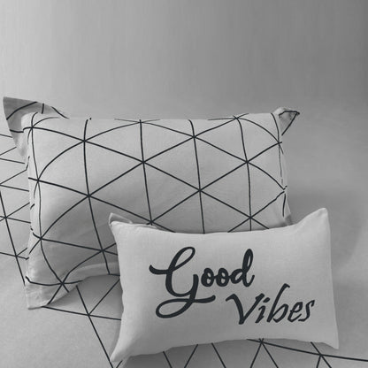 Bodycomfy 100% Cotton Hosiery Single bed Fitted Bedsheet – Geometric Print