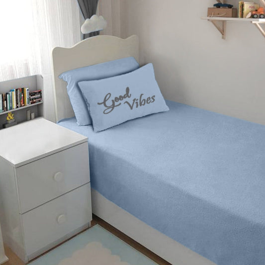 Bodycomfy 100% Cotton Hosiery Single Bed Fitted Bedsheet – Solid