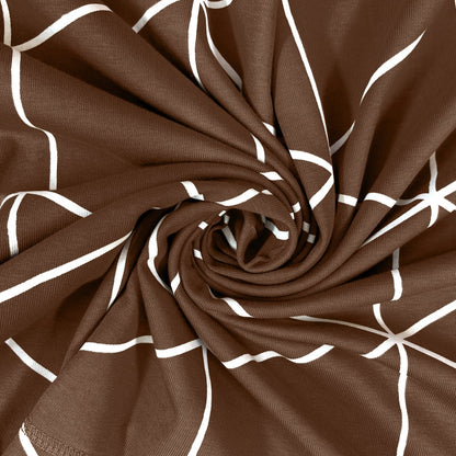 Bodycomfy 100% Cotton Hosiery Single bed Fitted Bedsheet – Geometric Print