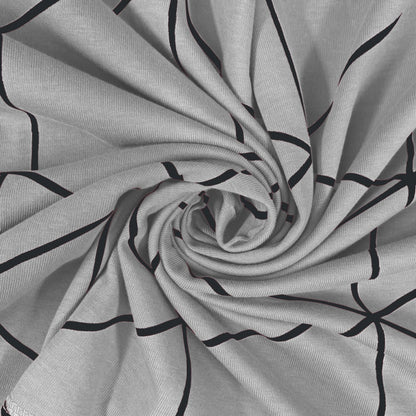 Bodycomfy 100% Cotton Hosiery Single bed Fitted Bedsheet – Geometric Print