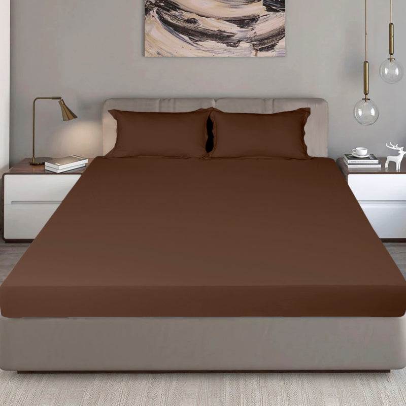 Bodycomfy 100% Cotton Hosiery King Size Fitted Bedsheet – Solid