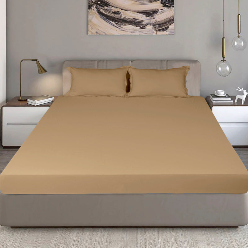 Bodycomfy 100% Cotton Hosiery King Size Fitted Bedsheet – Solid