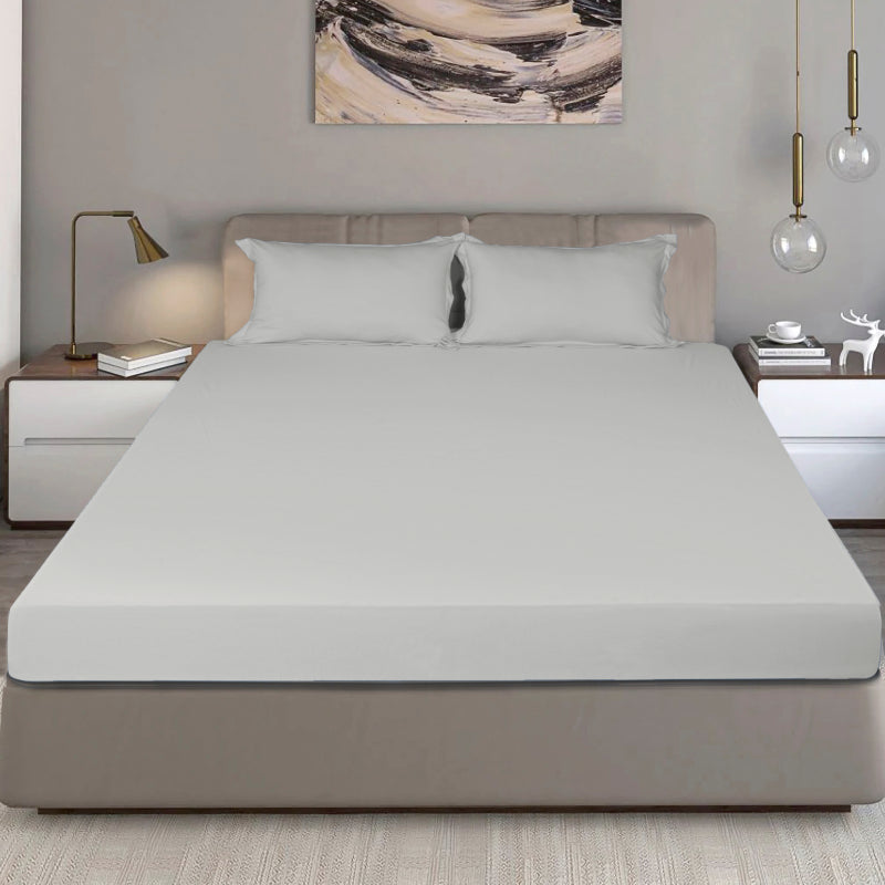 Bodycomfy 100% Cotton Hosiery King Size Fitted Bedsheet – Solid