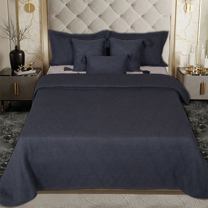 BodyComfy 100% Cotton Hosiery King-Size Fitted Bedcover – Heritage Diamond Pattern