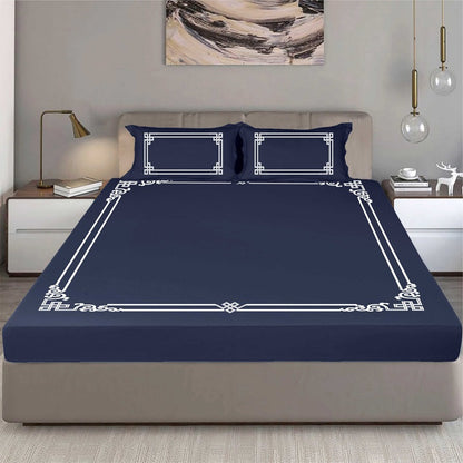 Bodycomfy 100% Cotton Hosiery King Size Fitted Bedsheet – Versache Classical Print