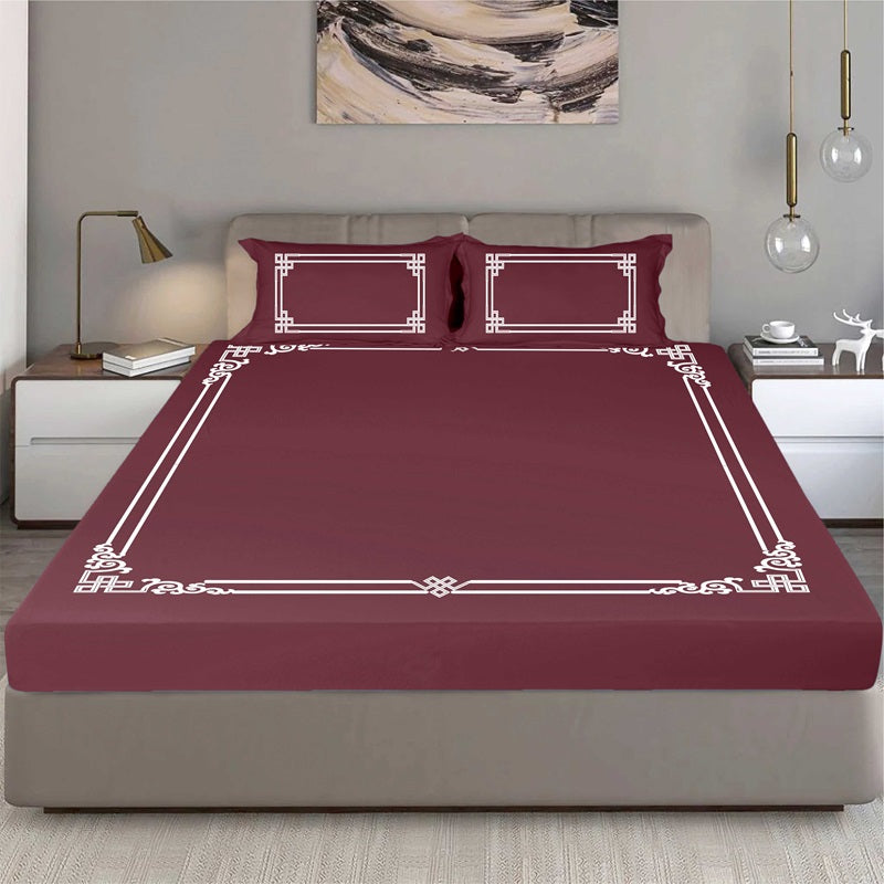 Bodycomfy 100% Cotton Hosiery King Size Fitted Bedsheet – Versache Classical Print