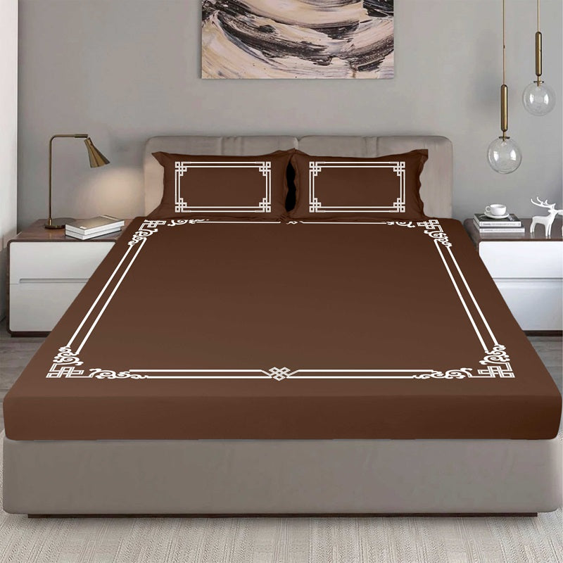 Bodycomfy 100% Cotton Hosiery King Size Fitted Bedsheet – Versache Classical Print