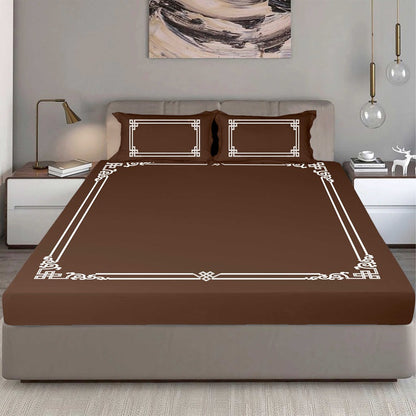 Bodycomfy 100% Cotton Hosiery King Size Fitted Bedsheet – Versache Classical Print