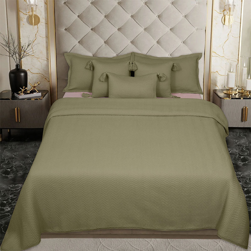 BodyComfy 100% Cotton Hosiery King-Size Fitted Bedcover – Chevron Print