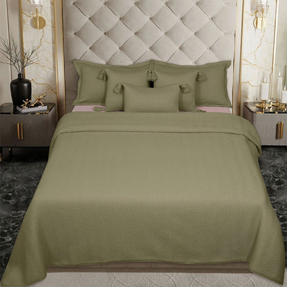 BodyComfy 100% Cotton Hosiery King-Size Fitted Bedcover – Chevron Print