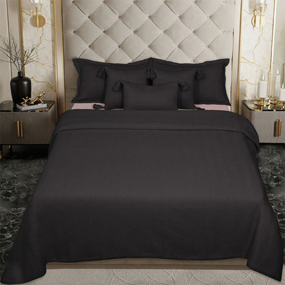 BodyComfy 100% Cotton Hosiery King-Size Fitted Bedcover – Chevron Print