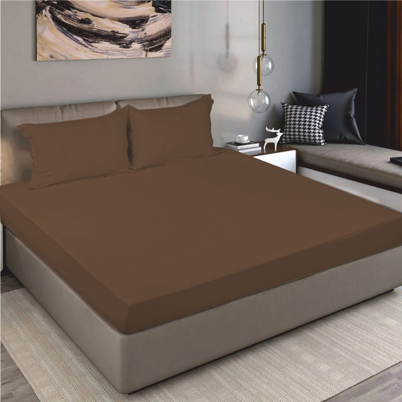 Bodycomfy 100% Cotton Hosiery King Size Fitted Bedsheet – Solid