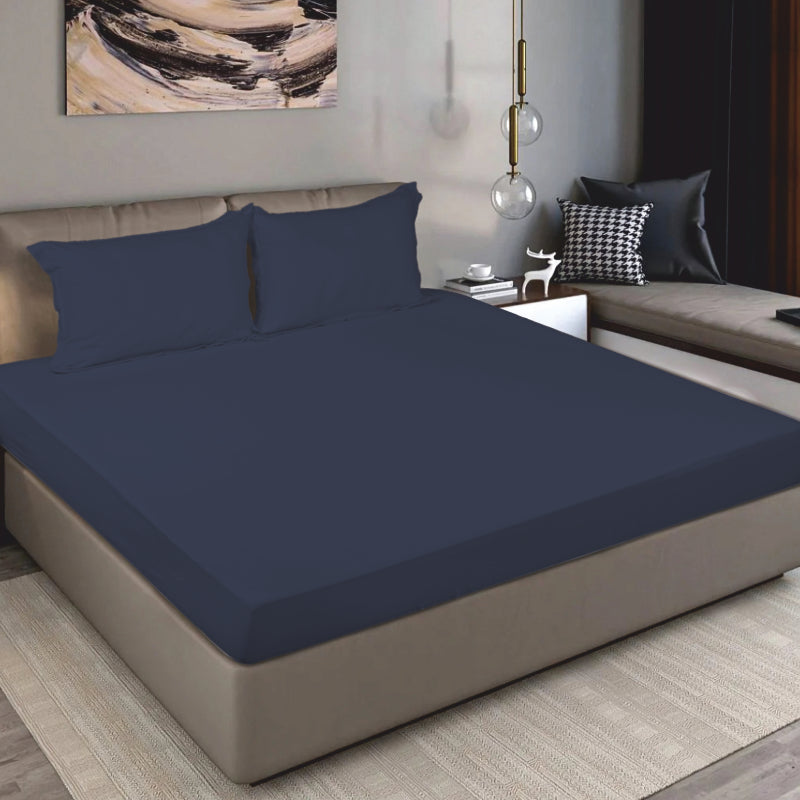 Bodycomfy 100% Cotton Hosiery King Size Fitted Bedsheet – Solid