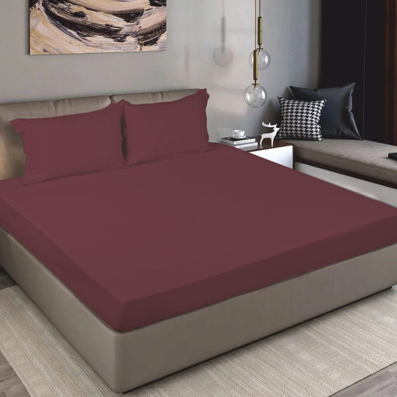 Bodycomfy 100% Cotton Hosiery King Size Fitted Bedsheet – Solid