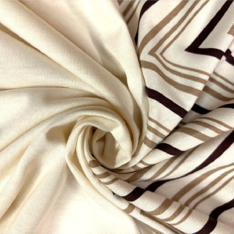 “Bodycomfy 100% Cotton Hosiery King Size Fitted Bedsheet – Chevron Minimalist Print