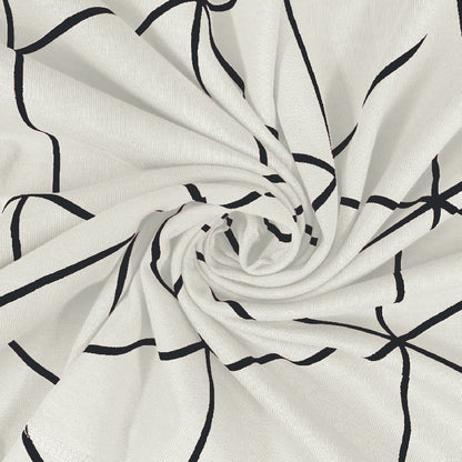 Bodycomfy 100% Cotton Hosiery King Size Fitted Bedsheet – Geometrical Panel Print