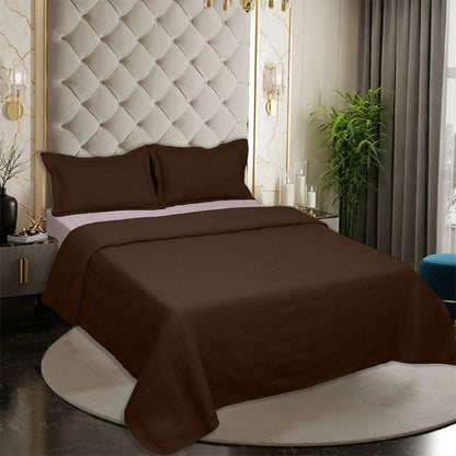 BodyComfy 100% Cotton Hosiery King-Size Fitted Bedcover – Checkered Block Texture