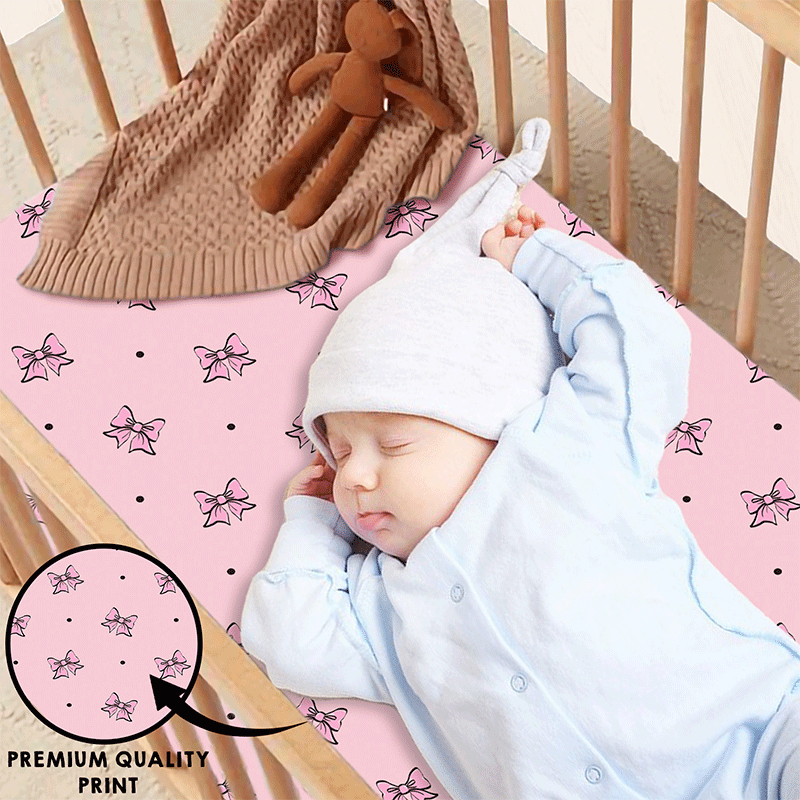 Bodycomfy 100% Cotton Hosiery Fitted Cot Sheet Pack of 2 - All Over Print