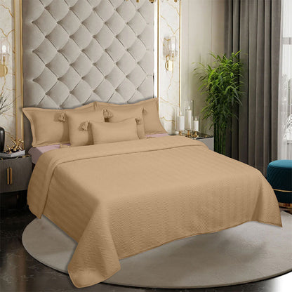 BodyComfy 100% Cotton Hosiery King-Size Fitted Bedcover – Chevron Print