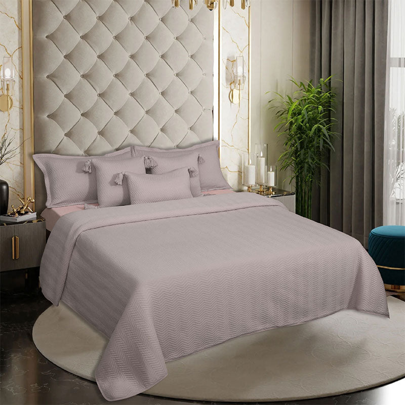 BodyComfy 100% Cotton Hosiery King-Size Fitted Bedcover – Chevron Print