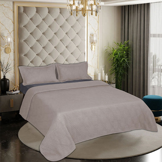 BodyComfy 100% Cotton Hosiery King-Size Fitted Bedcover – Heritage Diamond Pattern