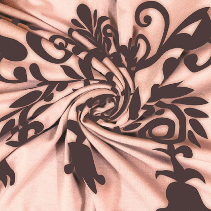 Bodycomfy 100% Cotton Hosiery King Size Fitted Bedsheet – Motif Panel Print