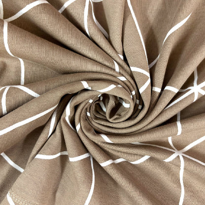 Bodycomfy 100% Cotton Hosiery King Size Fitted Bedsheet – Geometrical Panel Print