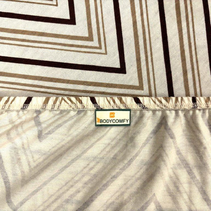 “Bodycomfy 100% Cotton Hosiery King Size Fitted Bedsheet – Chevron Minimalist Print