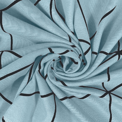 Bodycomfy 100% Cotton Hosiery King Size Fitted Bedsheet – Geometrical Panel Print