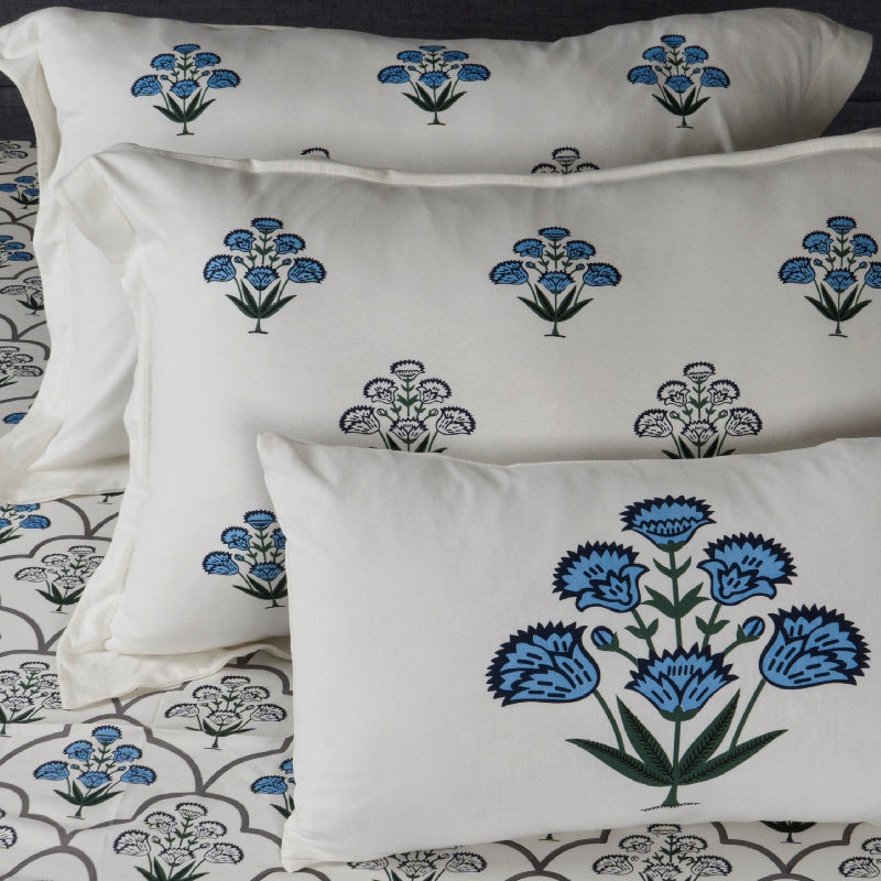 Bodycomfy 100% Cotton Hosiery King Size Fitted Bedsheet –  Floral Handblock Print