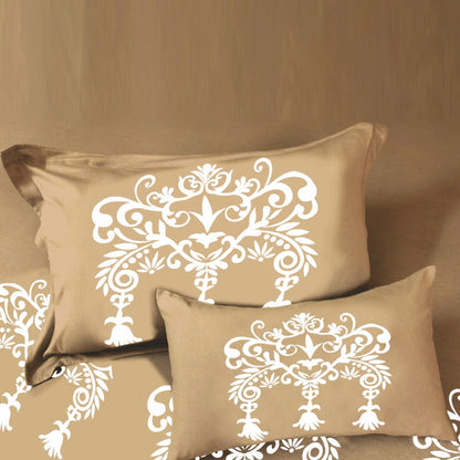 Bodycomfy 100% Cotton Hosiery King Size Fitted Bedsheet – Motif Panel Print