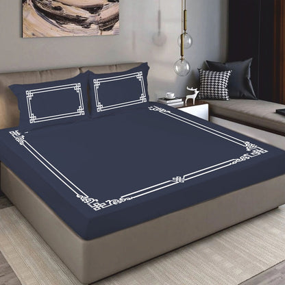 Bodycomfy 100% Cotton Hosiery King Size Fitted Bedsheet – Versache Classical Print